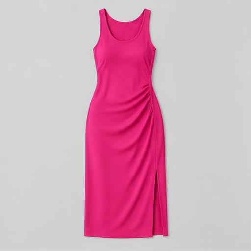 Vestido midi rosa